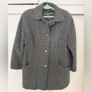 Vintage Herman Kay Petite 80% Wool Coat – Heather Gray 6P Oversized Fit